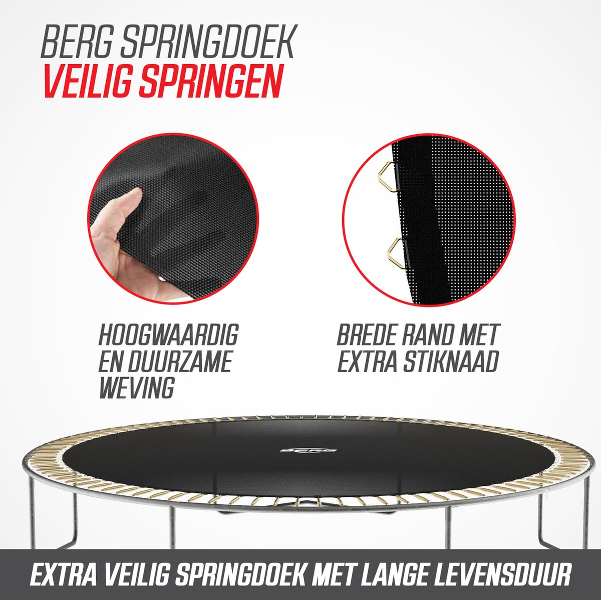 BERG SPORTS Favorit InGround 330 Trampoline - AirFlow Springdoek - Groen — afbeelding 9