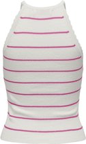 Only Gemma SL Scallop Stripe O-Neck Cloud Dancer/Strawberry WIT L