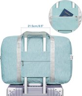 handbagage 45 x 36 x 20 opvouwbare reistas voor onder de stoel, draag- en handtas voor overnachten voor dames en heren, mintgroen, 40L