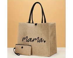 Mama Tas (shopper)(jute tas)(schoudertas)(moederdag cadeau)