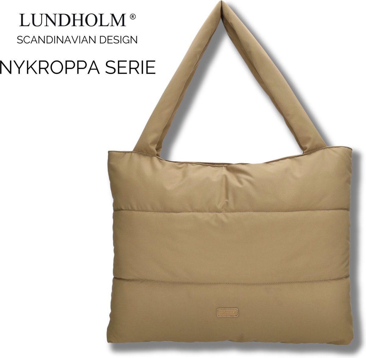 Lundholm Tas dames shopper groot Nylon - Schoudertas dames - tassen dames shopper - Taupe - vrouwen cadeautjes | Scandinavisch Design - Nykroppa serie