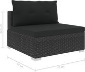 vidaXL - 6-delige - Loungeset - met - kussens - poly - rattan - zwart