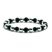 Bracelet femme argent sterling 925 onyx mat 7mm
