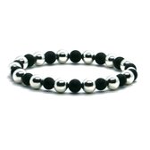 Dames armband 925 sterling zilver matte onyx 7mm