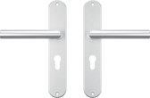 AXA Deurbeslag set Binnendeur - Oval Milan - Deurkruk Aluminium - met cilindergat - PC55 - Deurklink met schild