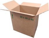 Ace Verpakkingen - Enorm Sterke Multifunctionele doos - 10 stuks - Halve Eurodoos - Zware kwaliteit - Handgrepen - Europallet geschikt - Verzenddoos - Boekendoos - Verhuisdoos - 300 x 400 x 400 mm