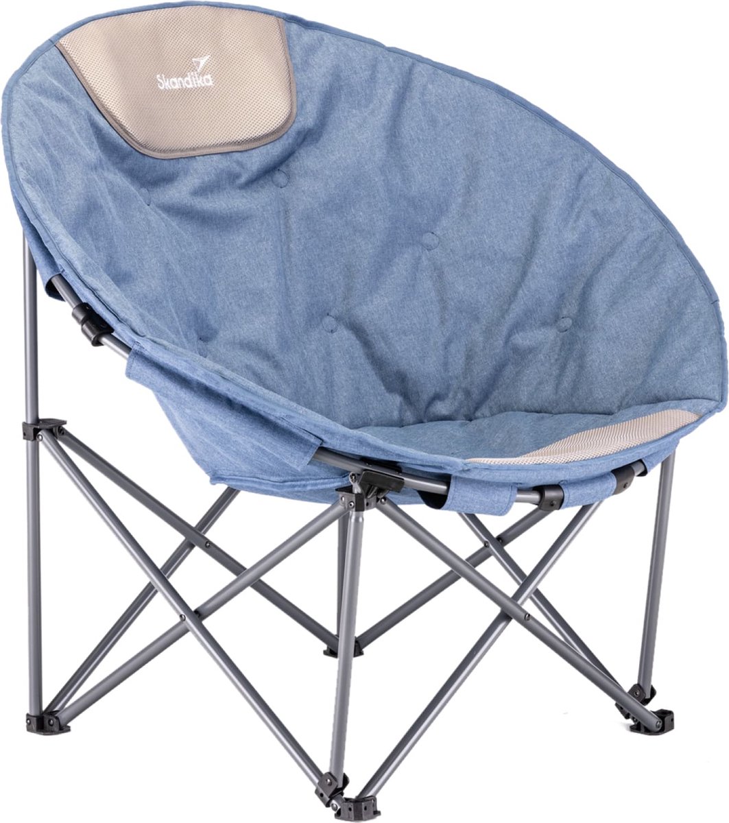 Skandika moonchair Kupari XL - Opvouwbare campingstoel, 150 kg gebruikersgewicht, zacht gevoerd, draagtas, comfortabele campingfauteuil, vouwfauteuil | outdoor, tuin, balkon
