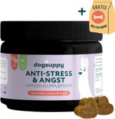 Anti-Stress & Angst Hondensupplement | Kalmerend en stressverlagend | 100% Natuurlijk | 100% actieve ingrediënten | Super smakelijk snoepje | FAVV goedgekeurd | Pre-, post-, & Probiotica Hond | Hondensnacks | Geschenk per order | 60 hondenkoekjes