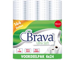 Brava - Ultra Soft Toiletpapier - 144 Rollen - 3 Laags - Ultiem Comfort WC Papier - Superieure…