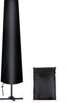 Beschermhoes voor parasol voor Ø 300 cm, 210D Oxford-weefsel, parasolhoes, zwart, met opbergtas, weerbestendig, uv-bestendig, sneeuwbestendig