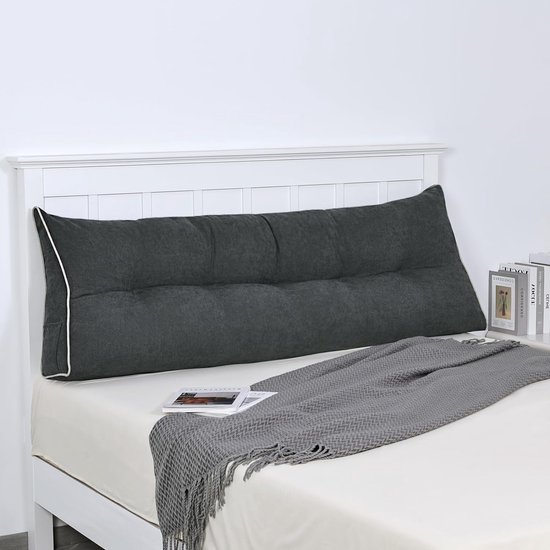 Foto: Rugsteunkussen wigvormig groot bolster kussen voor bed driehoekig leeskussen rugleuning positionering ondersteuning voor zittend in bed lang kussen voor dagbed 120x50x20 cm