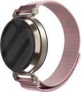 Strap-it Milanees smartwatch bandje 14mm - Roze RVS Milanese band met magneetsluiting geschikt voor de Garmin Lily 2 (niet de eerste versie)