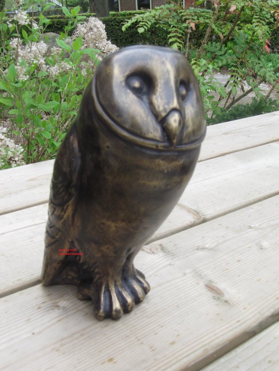 Bronzen Art Deco uil beeld - decoratief bronzen beeld van een uil - stijlvolle Art