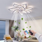 LuxiLamps - 10 Lotus Ventilator Lamp - Plafondventilator - Smart Lamp - Met Dimmer - 3 Standen Ventilator - Keuken Lamp - Woonkamerlamp - Moderne lamp