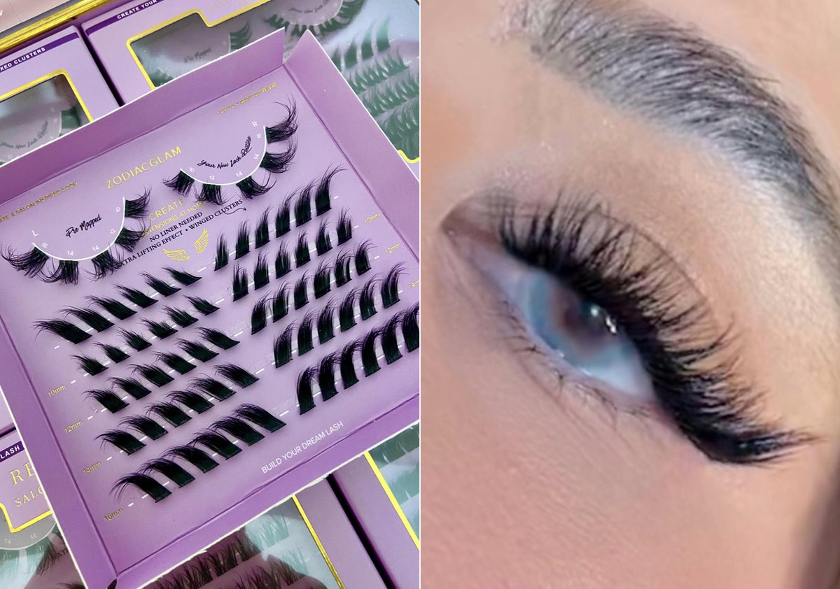 Bol.com DIY Lashes - Cat Eye - Eyeliner wimpers - Mix 10-12-14-16mm - Vegan Eyelashes - Individuele wimpers - Cluster lashes aanbieding