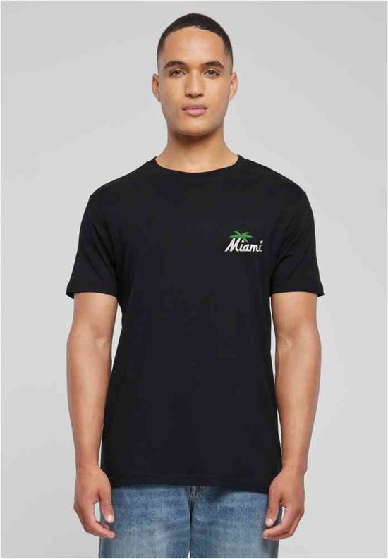 Mister Tee - Miami Palm Tree EMB Heren T-shirt - Zwart