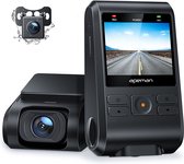 Apeman C550 Double Dashcam 1080P HD Wifi Enregistreur vidéo de voiture avec Alimentation continue Zwart