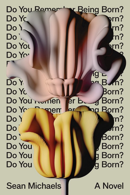 Boek met de titel "Do You Remember Being Born?" in pastelkleuren, met tekst op de achtergrond.