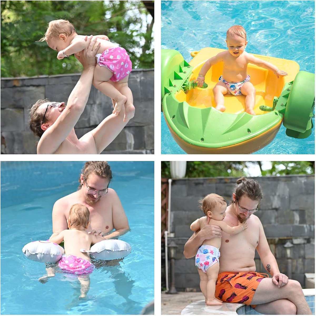Zwemluier 5 stuks - 0 - 3 jaar - 5 t/m 18 kg - Wasbaar - Zwemluier baby - katten — afbeelding 4