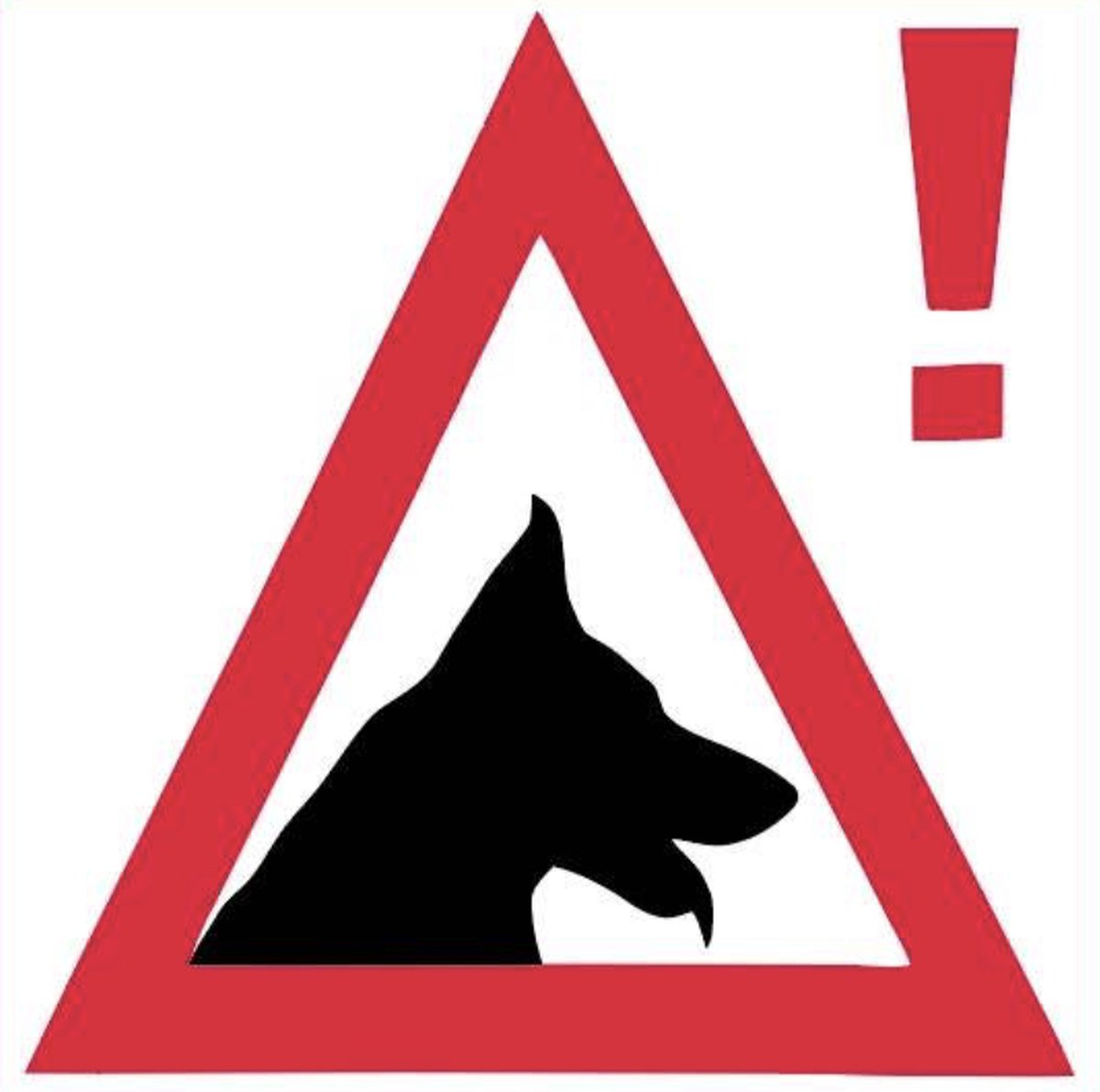 Waakhond Pictogram sticker Waarschuwing 10x10cm - Diensthond - KNPV - Politiehond - Hondensport - KPNV - K9 - IGP - IPO