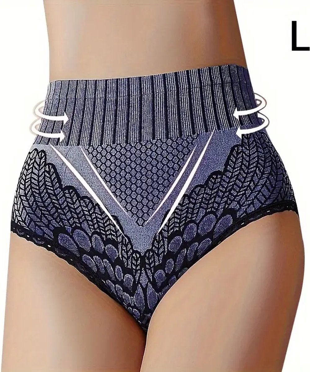 Cheaperito Corrigerend Ondergoed Voor Dames | Heupliftende Bodyshaper I Hoge Taille I Tailletrimmers I Corrigerend Slipje | Correctie Buik Ondergoed | Maat L I Blauw