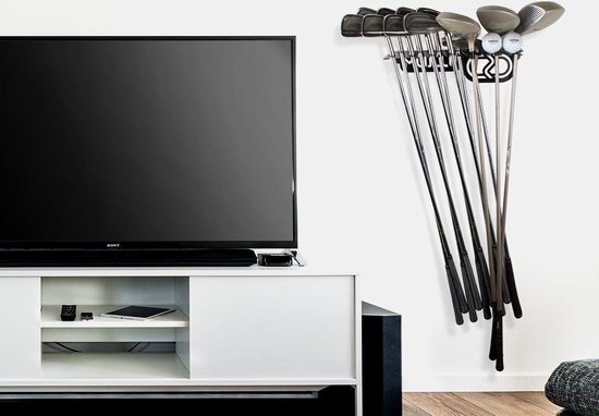 Golf club organizer display rack van 100% staal (zwart) met ruimte voor al jouw clubs. golf net — afbeelding 3