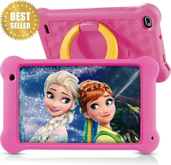 Foto: Allgoods kindertablet vanaf 2 jaar kindertablets 32 gb tablet groot scherm kindertablet vanaf 3 jaar 7 inch tablet ips scherm met beschermhoes compleet pakket met oudermodus roze