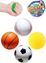 Sportbal stressbal - 1 exemplaar - Om hand pols onderarm te versterken - Zacht rubber - 6.5 cm groot