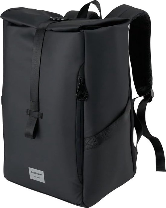 CabinMax Iseo Rolltop Backpack - Sac de voyage 20L Ryanair - Bagage à main 40X20X25 cm - Cartable - Zwart