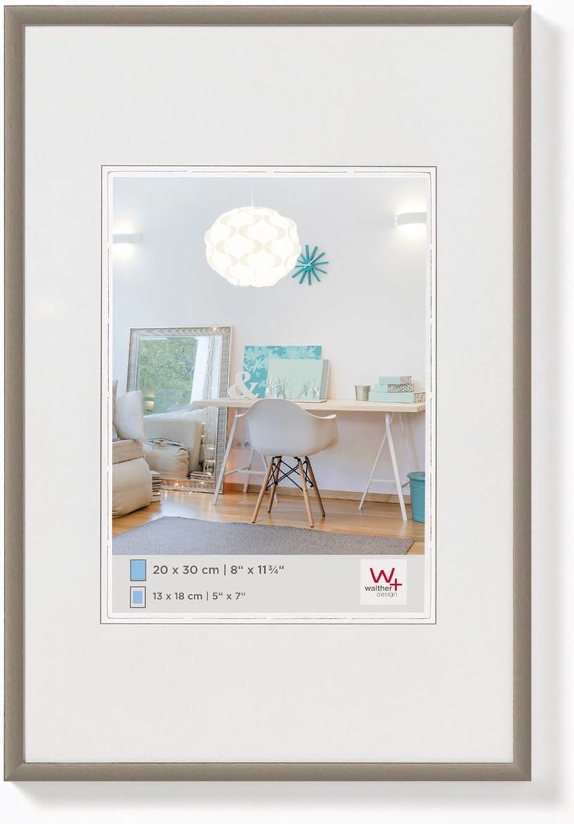 Walther New Lifestyle - Kunststof lijst - Fotoformaat 29.7x42 cm (DIN A3) - Staal