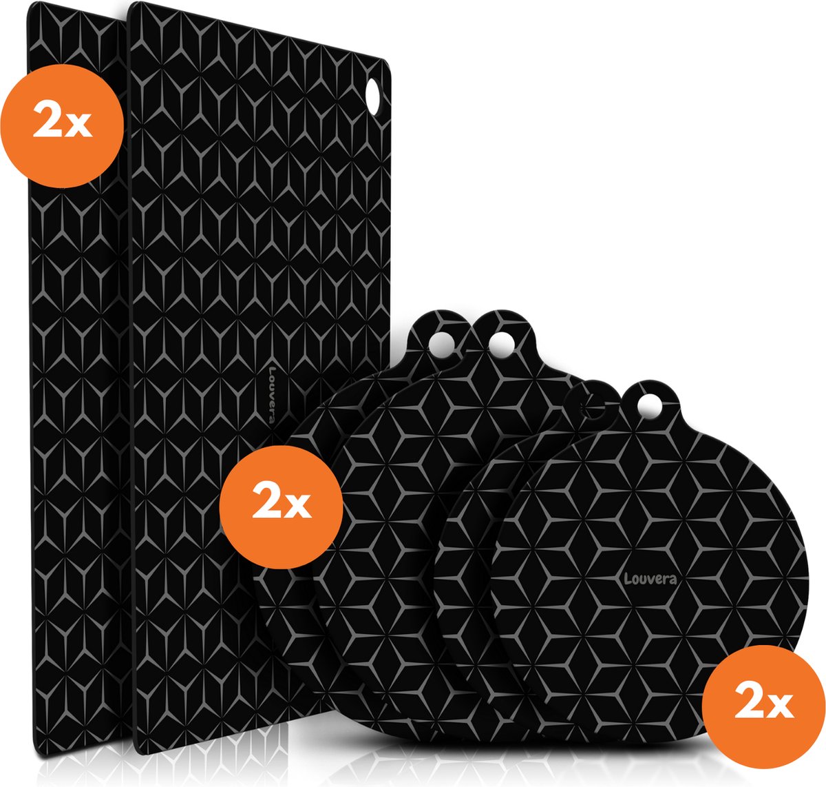 Louvera Inductie Beschermer Set – Hittebestendig tot 280 ºC – Panbeschermers - Afdekplaat voor Kookplaat - Inductie Mat Voor Elk Formaat - 6 stuks – Inductie mat – Onderzetter - Incl. E-book - Geschikt voor Booster Functie - Grijs op Prijzenvolger.com