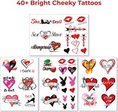 40+ sexy ondeugende tijdelijke tatoeages voor dames dames - volwassen plezier voor onderrugbenen, armen, billen, buik