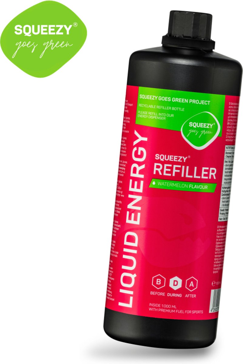 Goedkoopste Squeezy Liquid Energy 1000ml Refiller Watermeloen