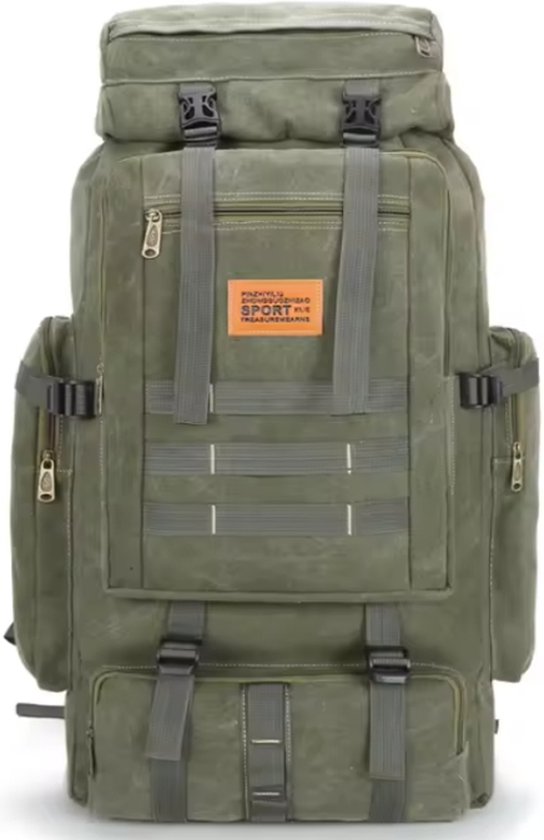 Kampeerrugzak - Unisex - 50L - Militair backpack - Outdoorbackpack - Grote capaciteit - Groen - Kampeer rugzak