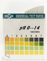 100 strips / doos pH-teststrips 0-14 schaal Premium lakmoesmeetpapier Ideaal voor het testen van de pH van water