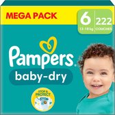 Pampers Baby Dry maat 6 (13-18KG) - 222 luiers - 3 x 74 stuks - Voordeelverpakking