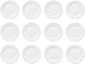 Witte borden met brede rand 12 stuks diameter: 165 mm / 6 1/2 inch horeca- en restaurantkwaliteit | cc206 borden set