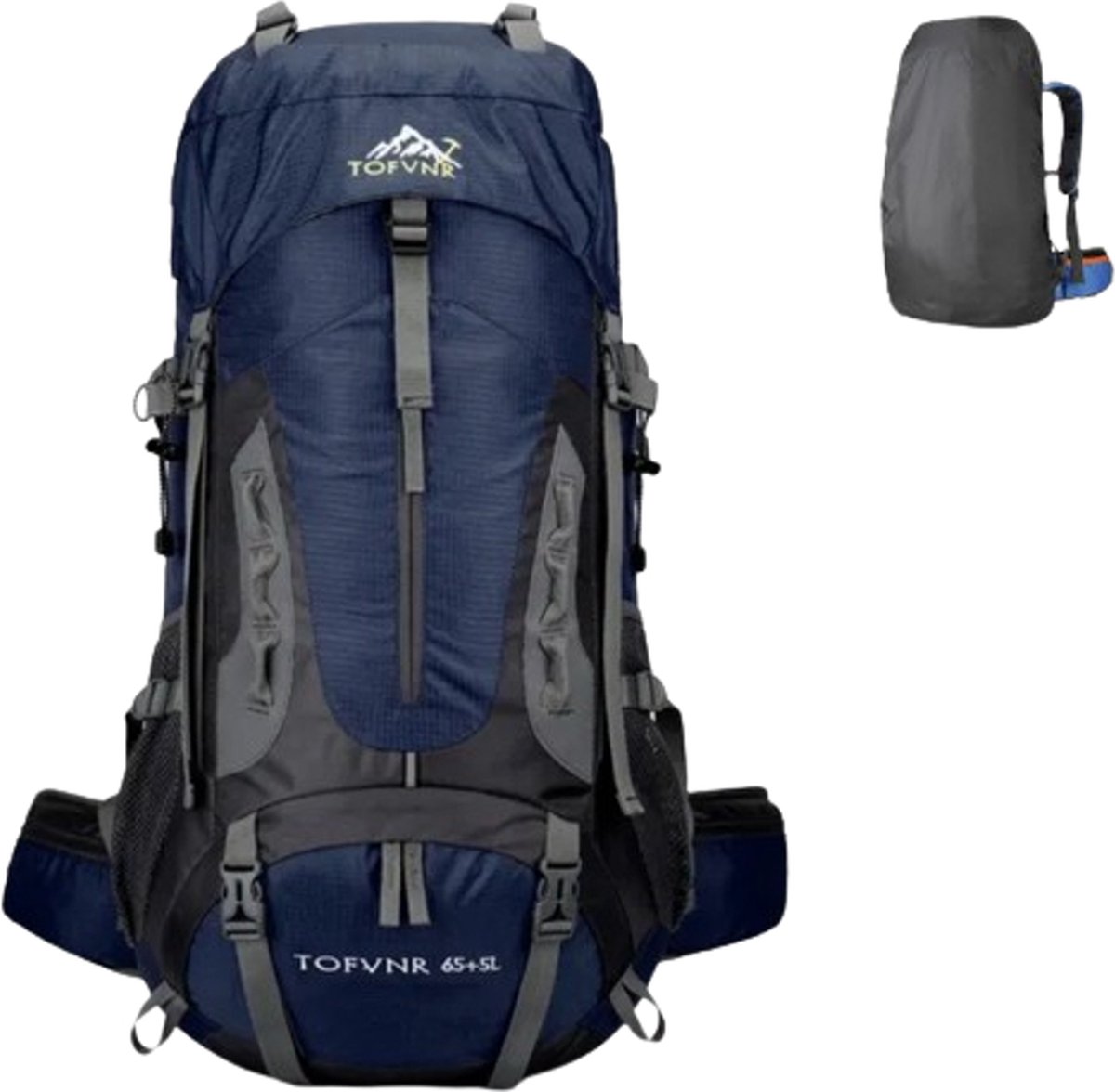 Avoir Avoir®- Grote Lichtgewicht Nylon Hiking Rugzak-70L - Waterdicht - Duurzaam - Verstelbare Schouderbanden - Ademend - Voor Outdoor Avonturen-Donker Blauw