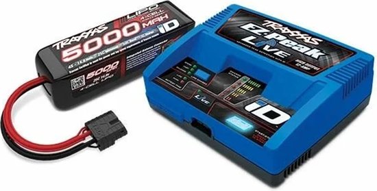 Traxxas 4S LiPo Accu 5000mAh 14.8V 25C + EZ-Peak 12A Snellader NiMH LiPo