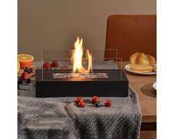 CALINAIR Sfeerhaard - Bio Ethanol - Binnen & Buiten - 35 x 18 x 20 - Zwart met Accessoires - Tafelhaard