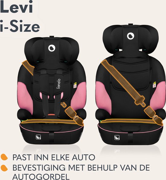 Lionelo Levi - i-Size Autostoeltje - Groep 1-2-3 - 5-punts gordel - 76-150cm 9-36kg - Memory Foam - Versterkte hoofdsteun van LIONELO — afbeelding 4