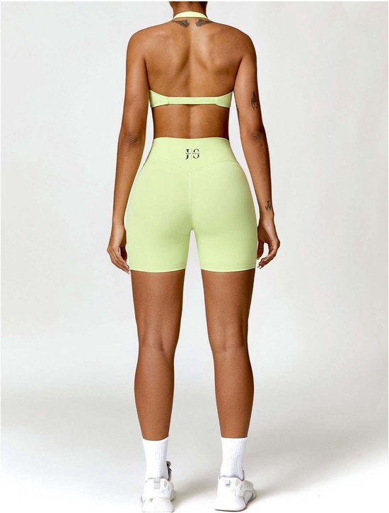 June Spring - Sport Legging (kort) - Maat XL/Extra Large - Kleur: Groen - Vocht afvoerend - Flexibel - Comfortabel - Duurzame Kwaliteit - Sportlegging voor vrouwen - Met ondersteuning