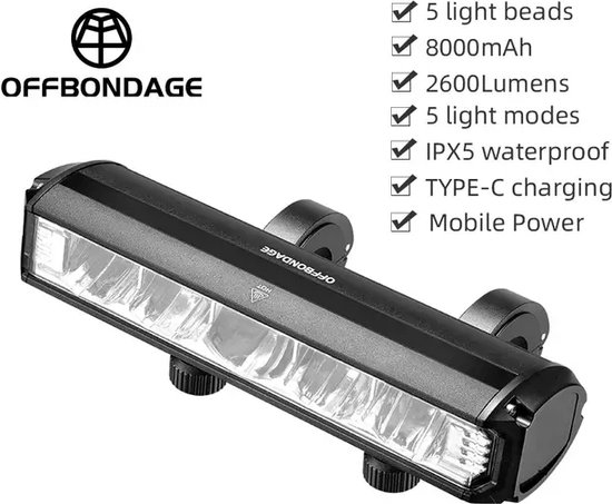 DOVEYI USB oplaadbare LED-fietsverlichting voor en achter, krachtige