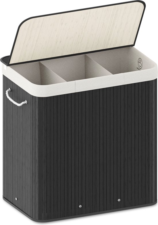 Organess wasmand 3 vakken - Zwart