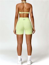 June Spring - Sport Legging (kort) - Maat M/Medium - Kleur: Groen - Vocht afvoerend - Flexibel - Comfortabel - Duurzame Kwaliteit - Sportlegging voor vrouwen – Met ondersteuning