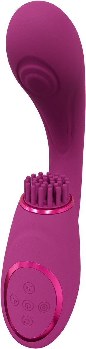 Goedkoopste Gen - Triple Motor G-Spot Vibrator with Pulse Wave and Vibrating Bristles - Pink