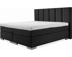 BedNL - Boxspring Utrecht - 160x220 Compleet Zwart 6 Balken