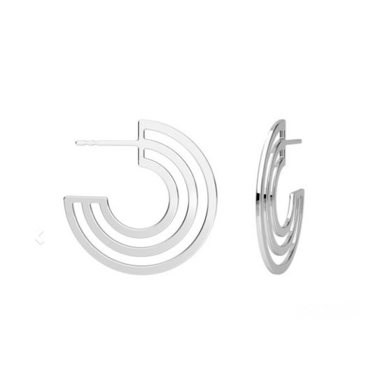 ARLIZI 2283 Oorbellen halve cirkel oorstekers - sterling zilver