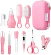 PandaEar Baby Gezondheidszorg en verzorging Kit, Baby Veiligheid Set Baby Kam, Borstel, Vinger Tandenborstel, Nagelknippers, Schaar, Nasale Aspirator, Baby Essentials Nursery Care Kit (Roze)