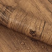 Plakfolie bruin hout eiken zelfklevend waterdicht muurbehang bruin houtnerf 45 cm x 300 cm natuurlijke houtlook wandbekleding waterdicht voor kamer kast muur keuken tafel vinyl folie